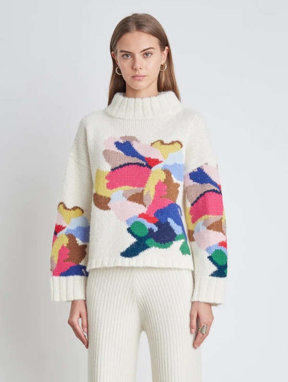 Eleven Six Women's Artist Collab Dana Multicolor Alpaca Wool Sweater - Sz M/L